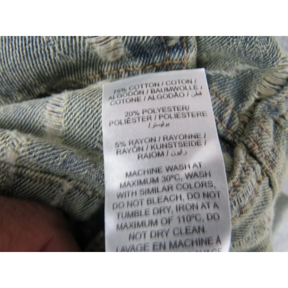 New Jeans‎ Women Small Blue Washed Acid Wash Distressed Wide Leg